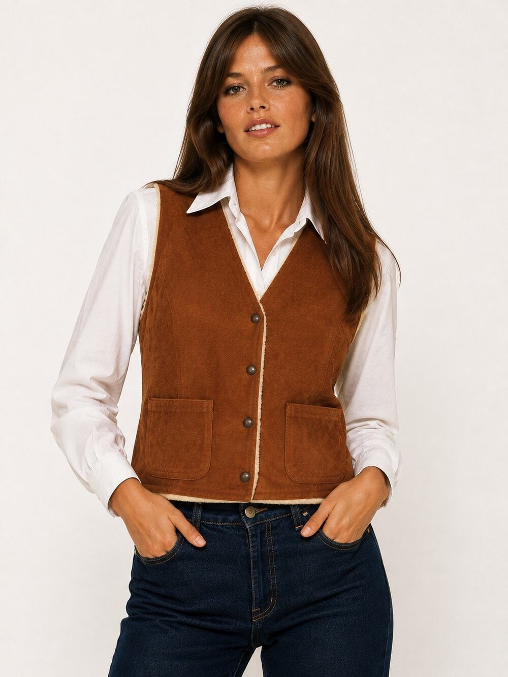 1970's Sears Suede and Sherpa Vest